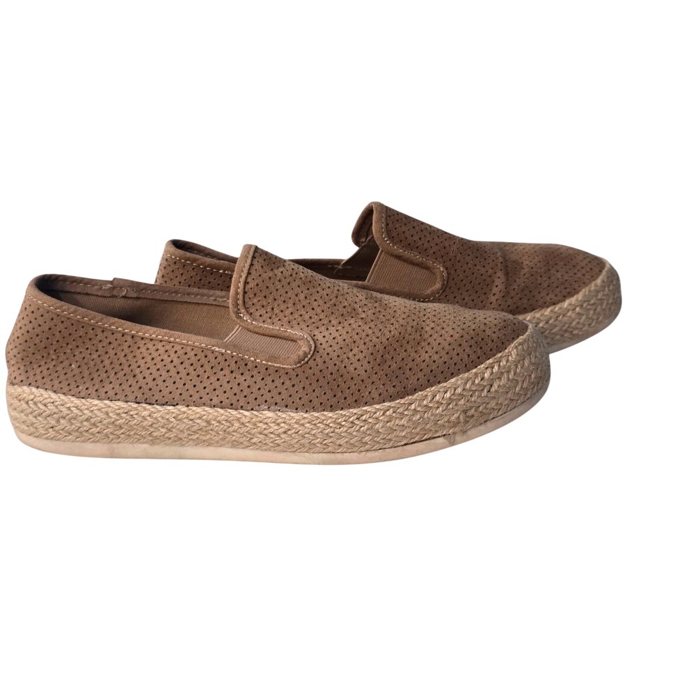 Esprit Nadine Womens Brown Perforated Espadrille Slip On Sneakers Size 8.5M